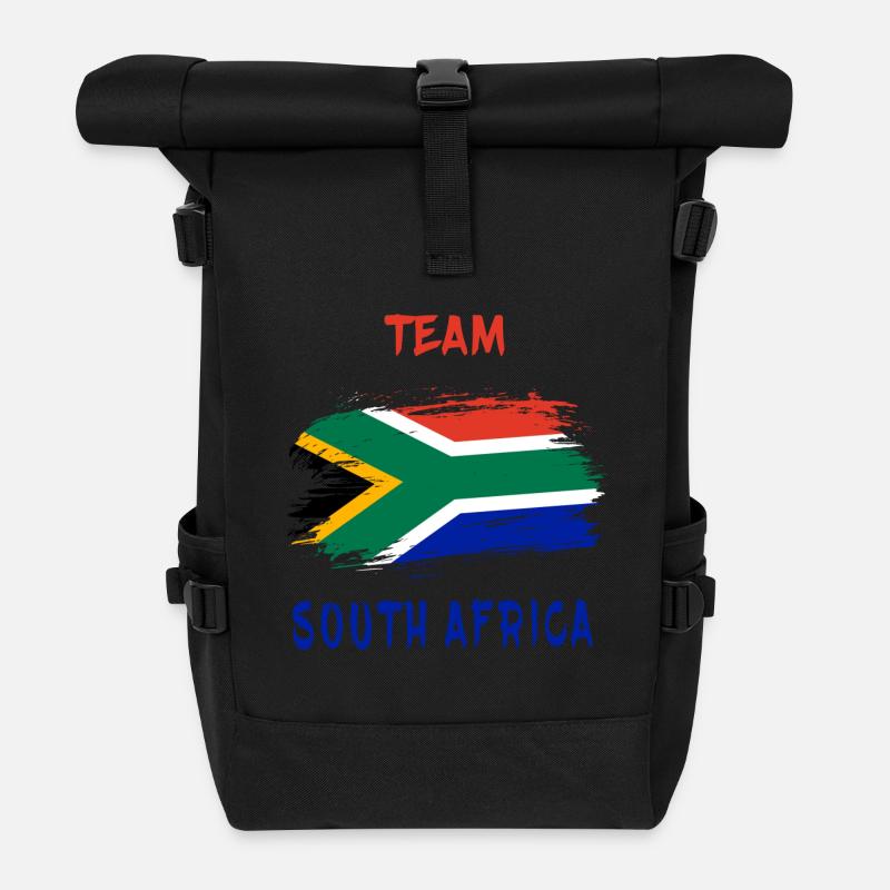 Team Afrique du Sud drapeaux design - Sac à dos roll top - noir