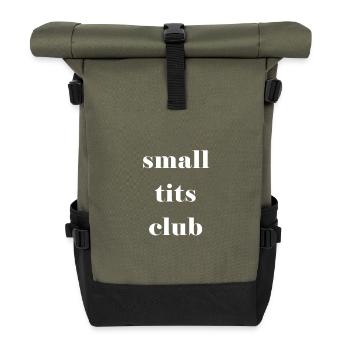 small tits club - white - Rolltop Rucksack - Olive/Schwarz - Vorne