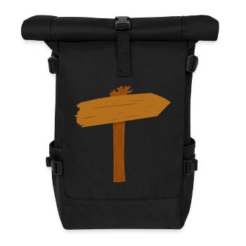 Signpost Path Path Direction - Roll Top Backpack - black - Front
