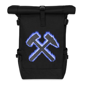 Hammer und Schlägel Bergbau Schalke Kohle Geschenk - Rolltop Rucksack - Schwarz - Vorne