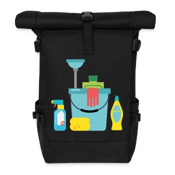 Cleaning products - Roll Top Backpack - black - Front