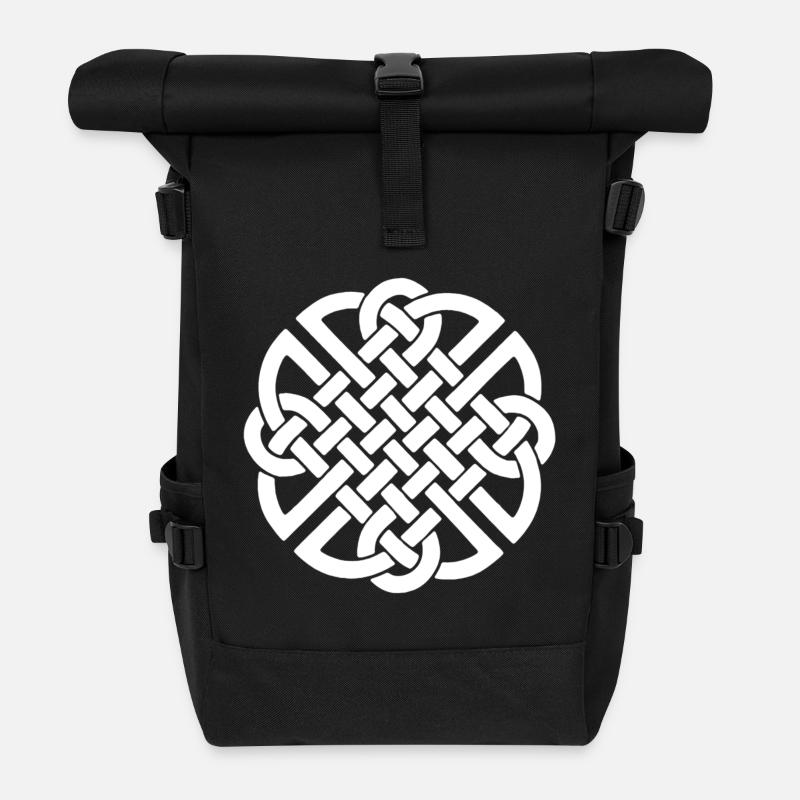 Keltischer Knoten - Rolltop Rucksack - Schwarz