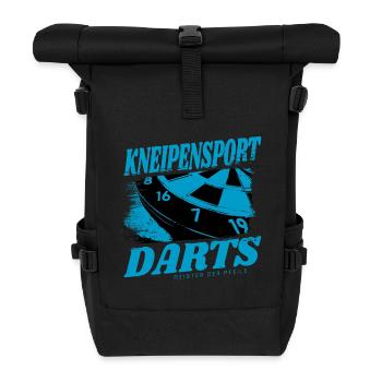 Kneipensport Darts Design - Rolltop Rucksack - Schwarz - Vorne
