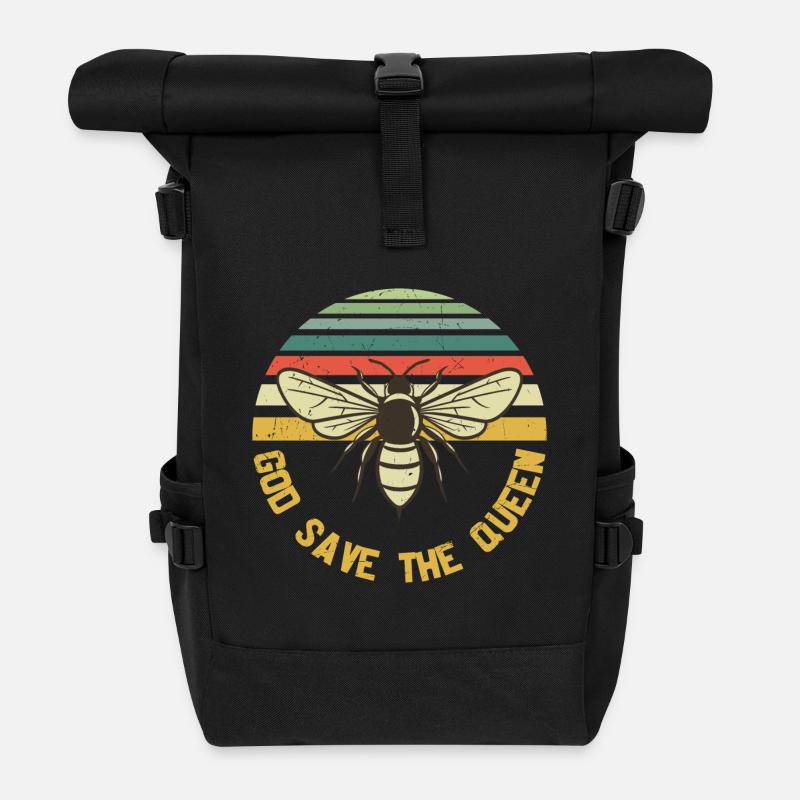 God Save The Queen Bumble Honey Bee - Sac à dos roll top - noir