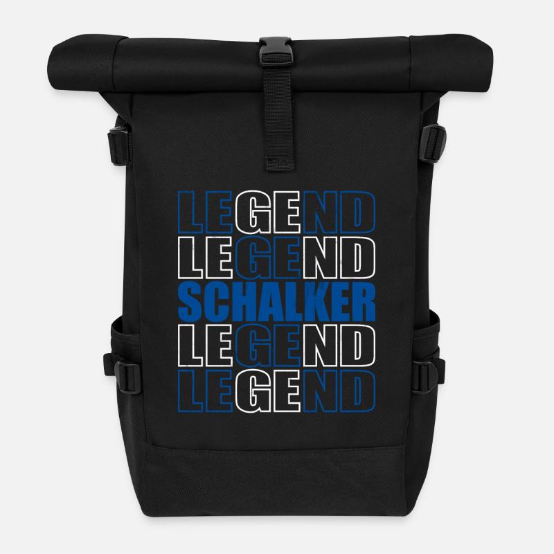 Schalker Legend | Gelsenkirchen Schalke Geschenk - Rolltop Rucksack - Schwarz