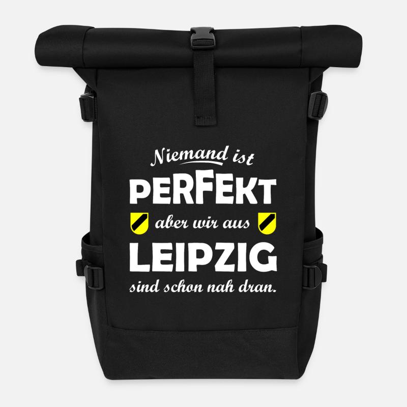Leipzig Perfekt - Rolltop Rucksack - Schwarz