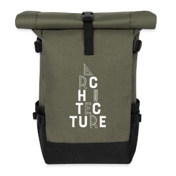 Étudiant en architecture - Sac à dos roll top - olive/noir - Devant