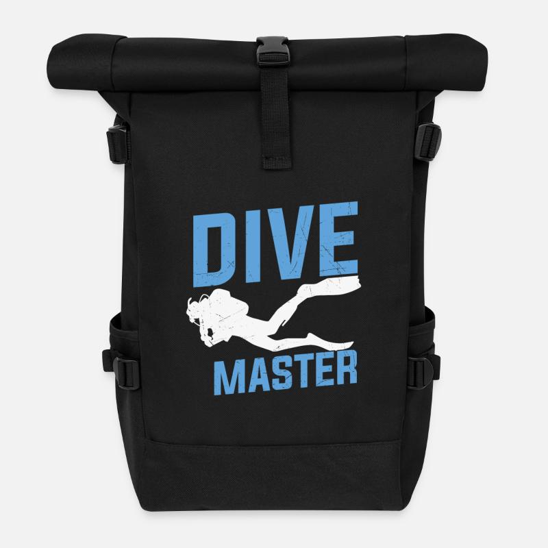 Citation plongée sous-marine Dive Master Scuba Diving - Sac à dos roll top - noir