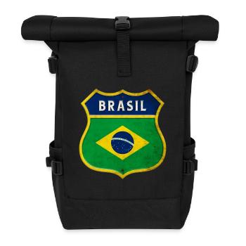 Drapeau armoiries du Brésil - Sac à dos roll top - noir - Devant