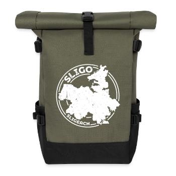Sligo Ireland Map | County Outline Stamp - Roll Top Backpack - olive/black - Front