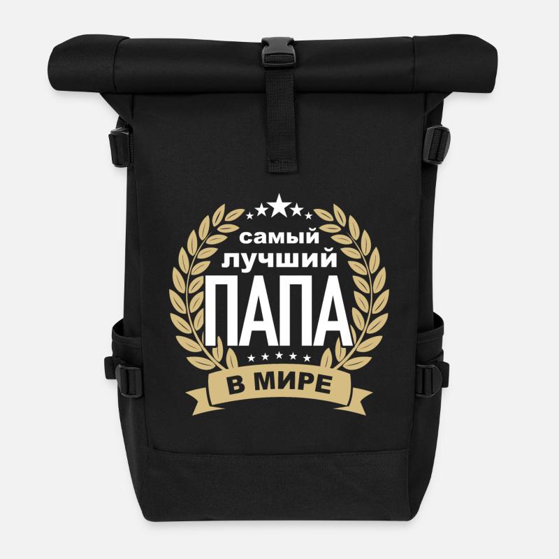 Bester Russischer Papa Vater der Welt aus - Rolltop Rucksack - Schwarz