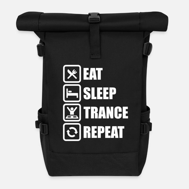 Eat Sleep Trance Repeat! - Rolltop Rucksack - Schwarz