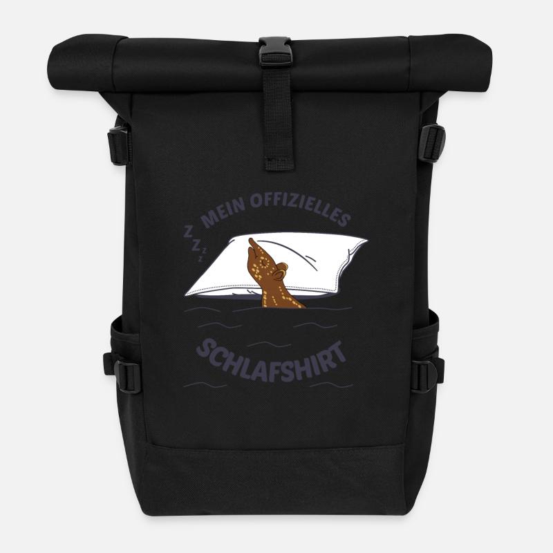 Tapir Schlafshirt Lieblingstier Geschenkidee - Rolltop Rucksack - Schwarz