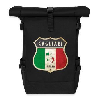 Cagliari Italien Wappen Flaggen Design - Rolltop Rucksack - Schwarz - Vorne
