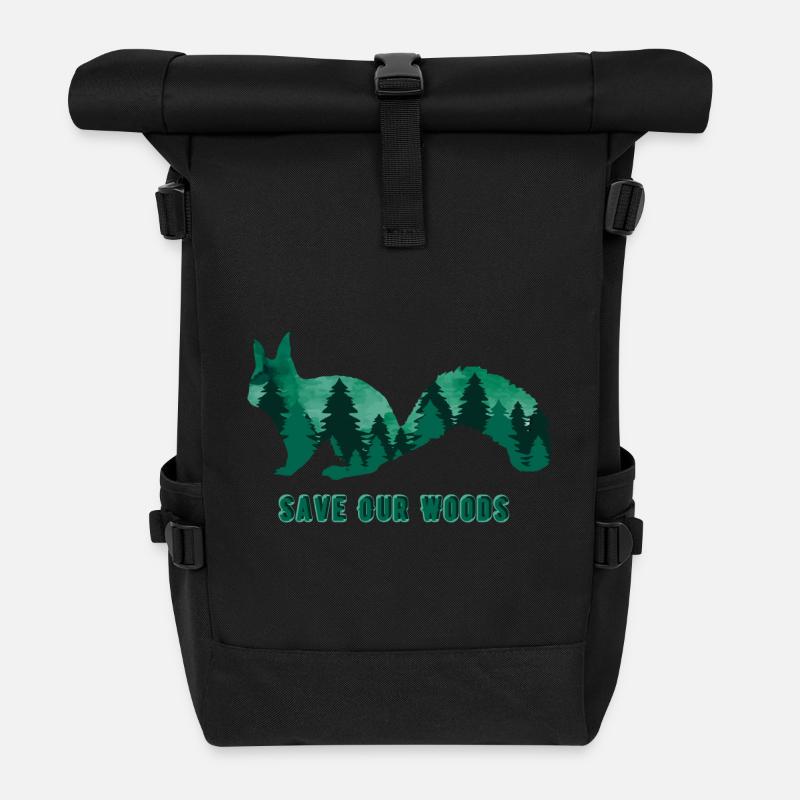 Umweltschutz Eichhörnchen Klimawandel Naturschutz - Rolltop Rucksack - Schwarz