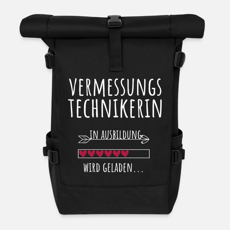 Vermessungstechnikerin in Ausbildung Geschenk - Rolltop Rucksack - Schwarz