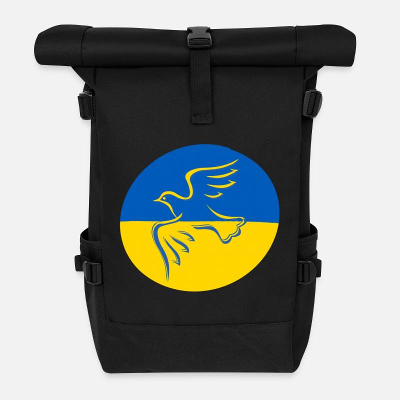 Ukraine Friedenstaube - Rolltop Rucksack - Schwarz