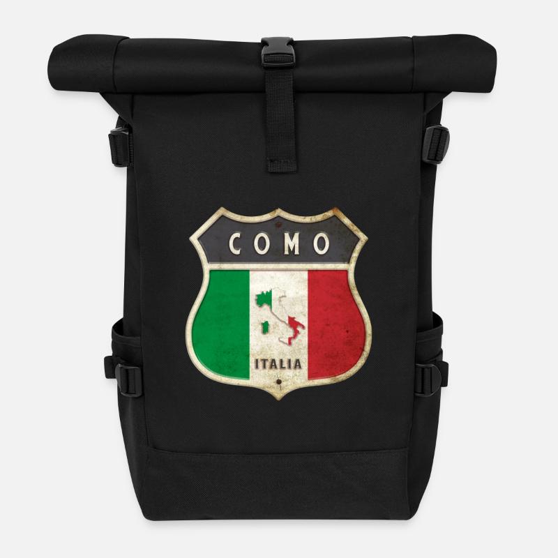 Como Italien Wappen Flaggen Design - Rolltop Rucksack - Schwarz