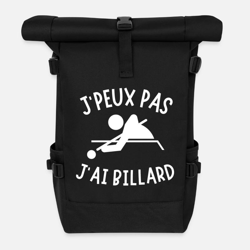 billard, jouer au billard, fan de billard - Sac à dos roll top - noir