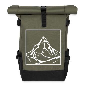 Mountain in the quadrangle - Roll Top Backpack - olive/black - Front