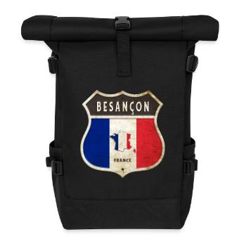 Besançon Frankreich Wappen Flaggen Design - Rolltop Rucksack - Schwarz - Vorne