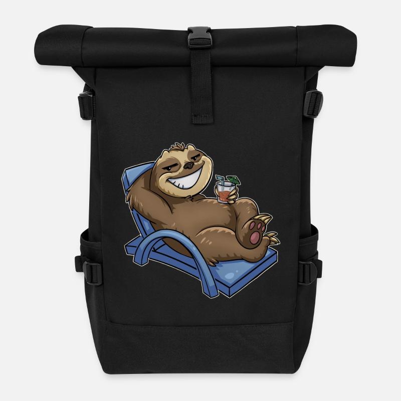 Faultier - Rolltop Rucksack - Schwarz