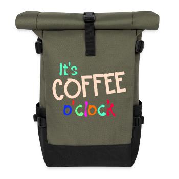 Get cheerful Coffee Statement Coffee Lovers - Roll Top Backpack - olive/black - Front