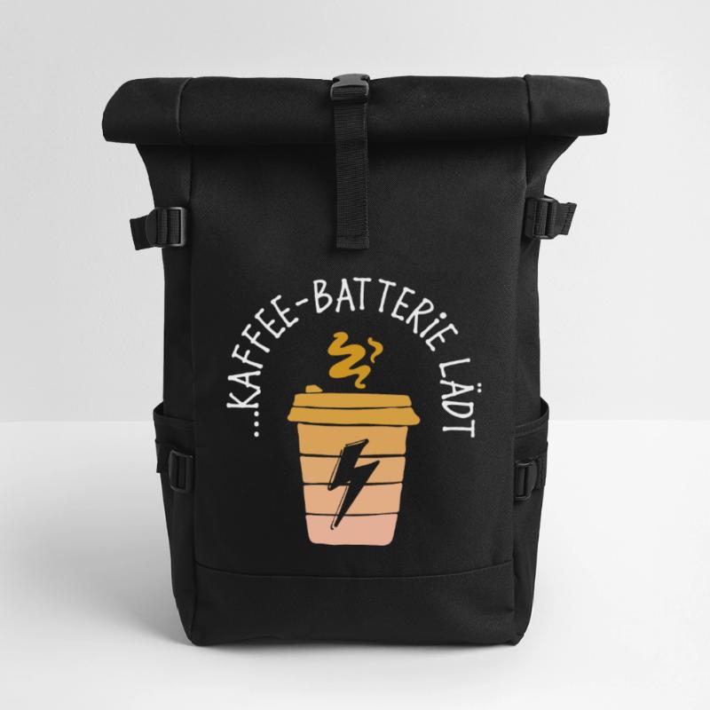 Coffee Drinking Caffeine Statement Coffee Drinker Roll Top Backpack