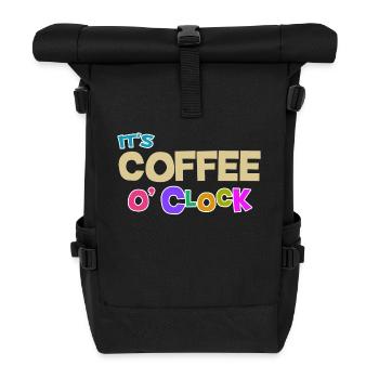 Coffee lovers Caffeine Coffee Cool Statement - Roll Top Backpack - black - Front