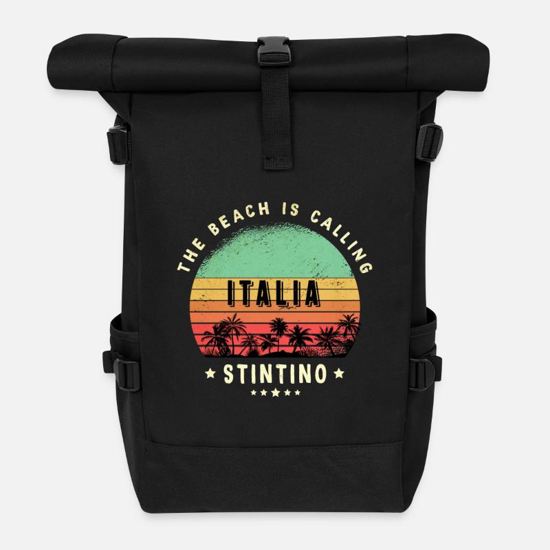 Stintino Italien Strand Design - Rolltop Rucksack - Schwarz