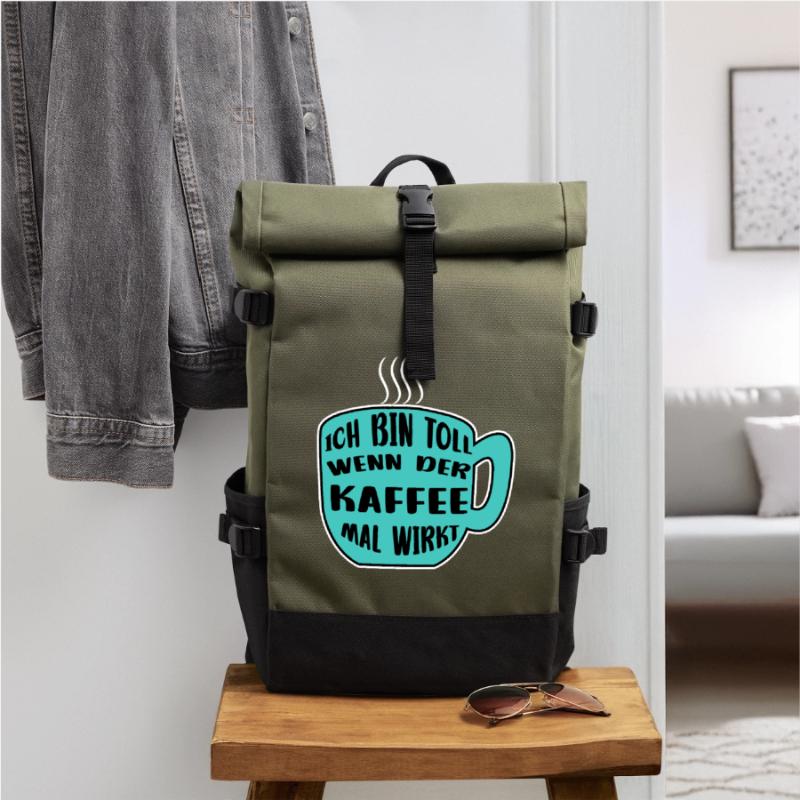 Kaffeetasse Kaffee Statement Koffein Kaffeetrinker Rolltop Rucksack