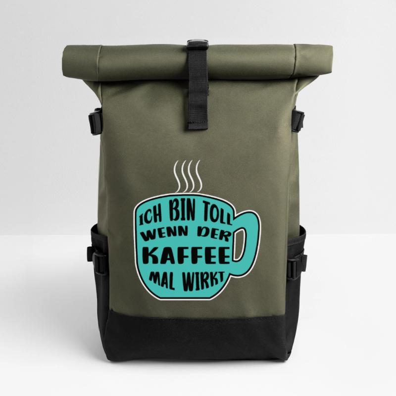 Kaffeetasse Kaffee Statement Koffein Kaffeetrinker Rolltop Rucksack