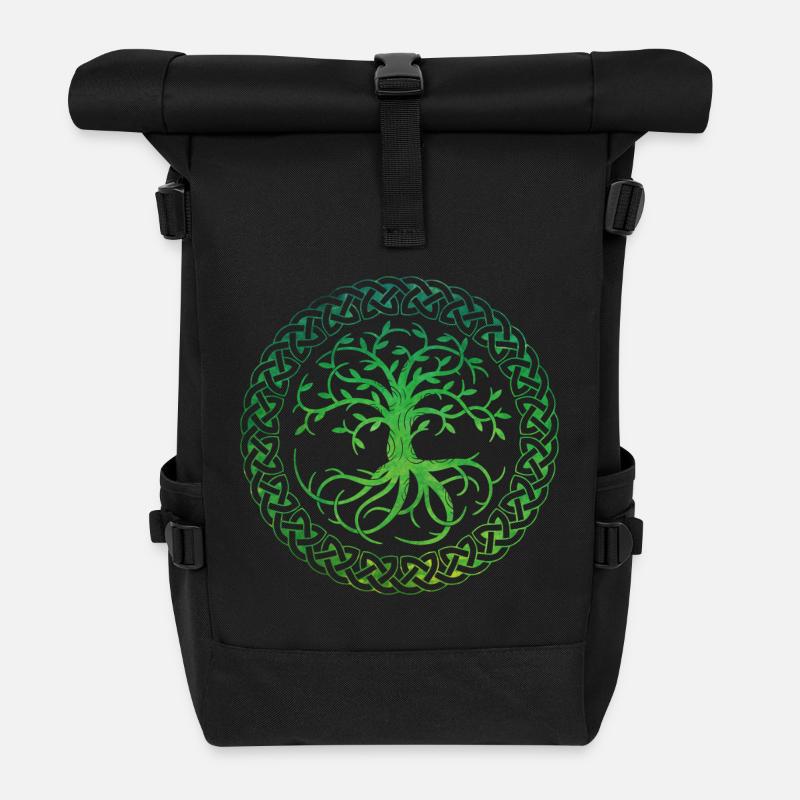 Celtic Tree of Life - Rolltop Rucksack - Schwarz