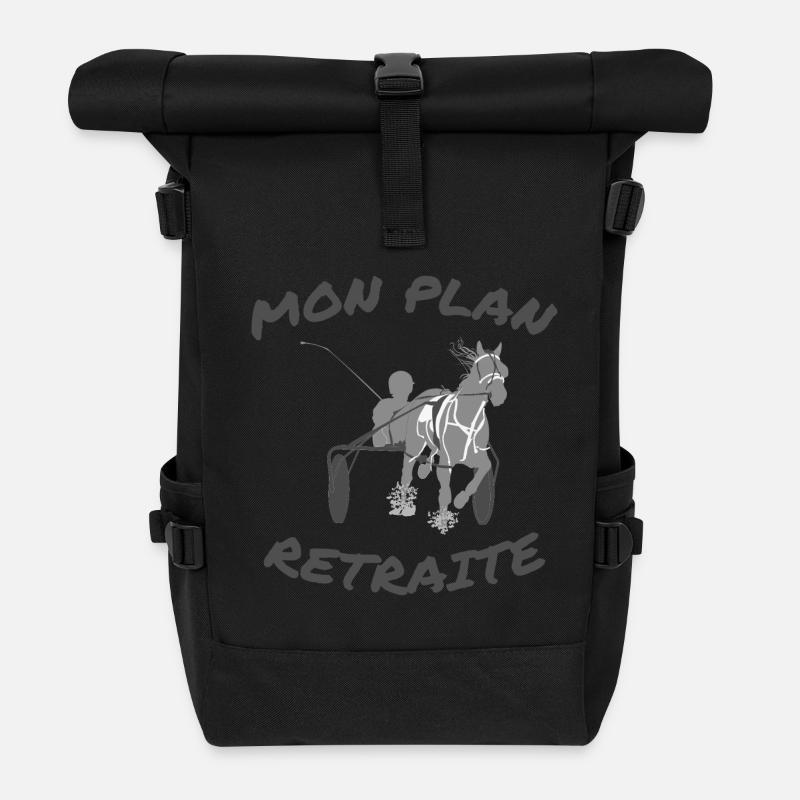 Course Hippique Vintage - Sac à dos roll top - noir