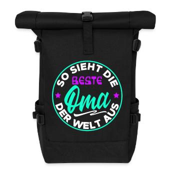 Beste Oma Statement Großmutter Großmama Seniorin - Rolltop Rucksack - Schwarz - Vorne