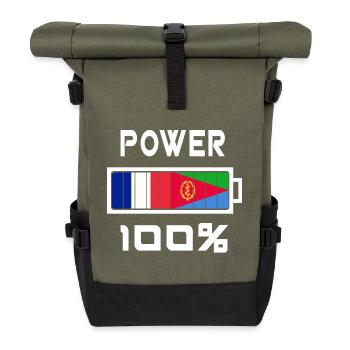 Eritrea und Frankreich sind an der Macht - Rolltop Rucksack - Olive/Schwarz - Vorne