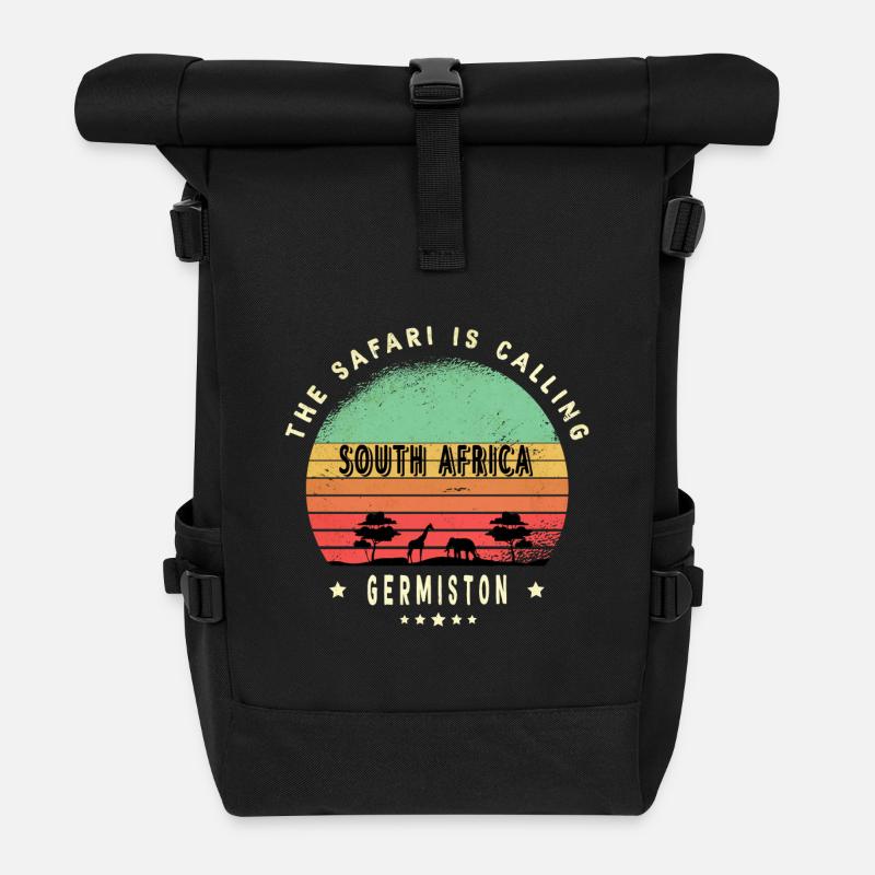 Germiston Südafrika Safari Design - Rolltop Rucksack - Schwarz
