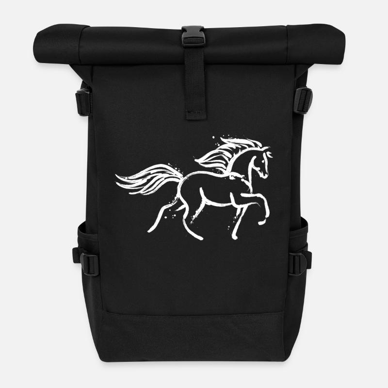 Galopp Pferdeliebe Pferdenarr Islandpferde Pferde - Rolltop Rucksack - Schwarz