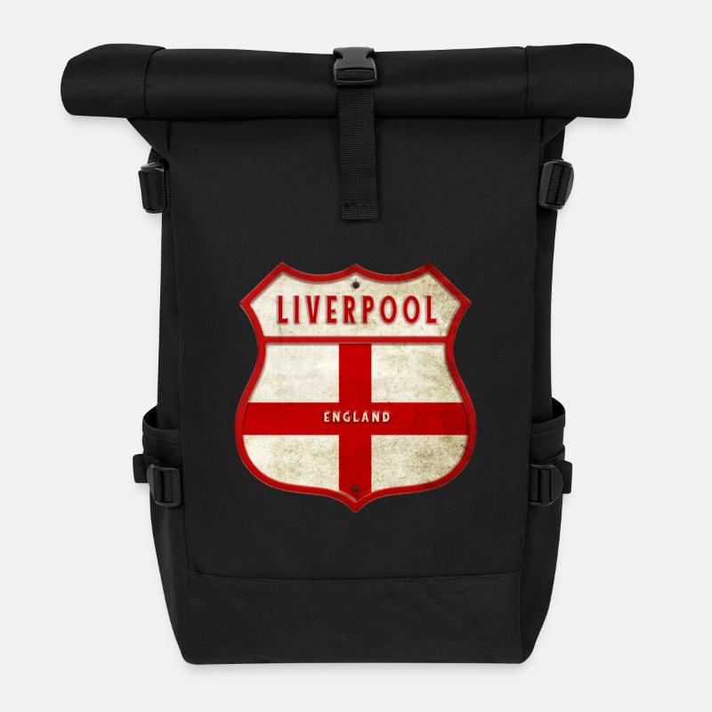 Liverpool England Wappen - Rolltop Rucksack - Schwarz