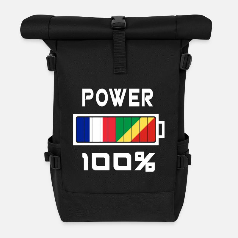 La France et le Congo alimentent 100% - Sac à dos roll top - noir