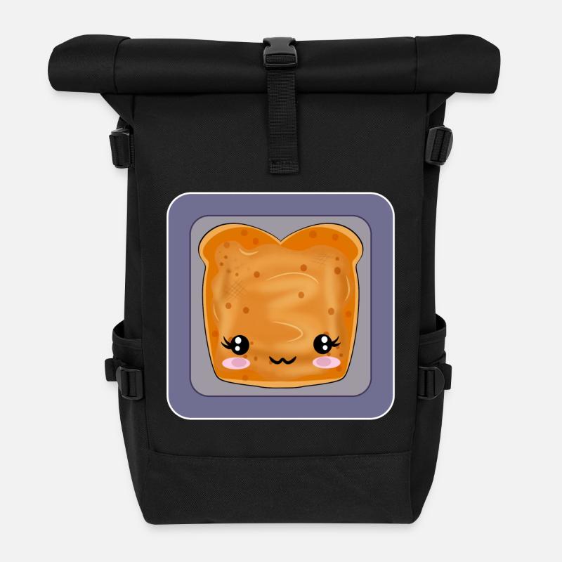 TOAST PEANUT BUTTER BREAD - Roll Top Backpack - black