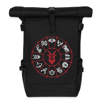 Astrologie Galaxie Sternbild Steinbock Esoterik - Rolltop Rucksack - Schwarz - Vorne