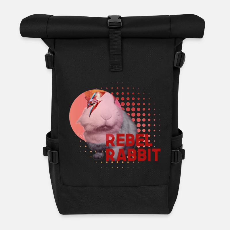 Lapin rebelle - Sac à dos roll top - noir
