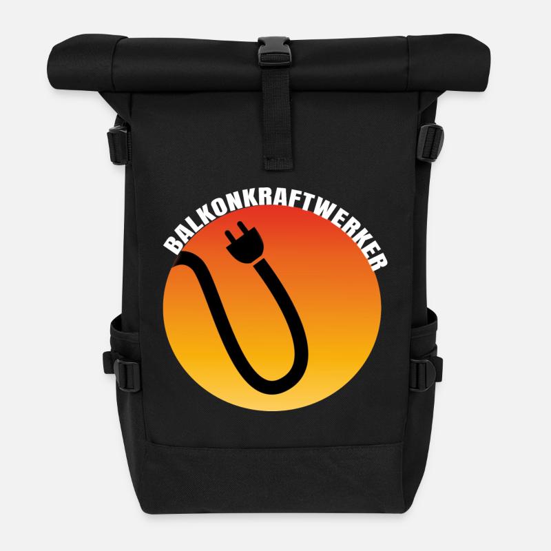 Balkonkraftwerk Plug Icon - Rolltop Rucksack - Schwarz