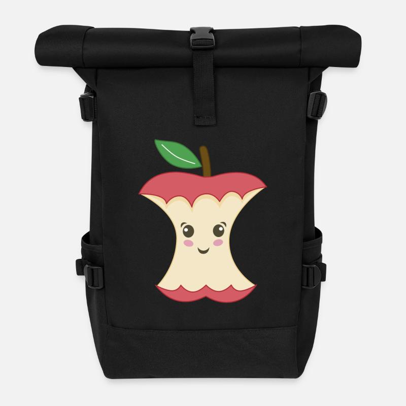 Trognon de Pomme Kawaii - Sac à dos roll top - noir