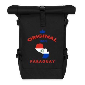 Paraguay original 100% flag design - Roll Top Backpack - black - Front