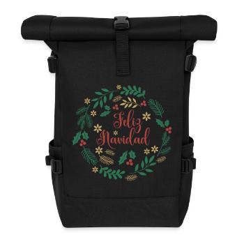 playera feliz navidad camiseta merry christmas - Roll Top Backpack - black - Front