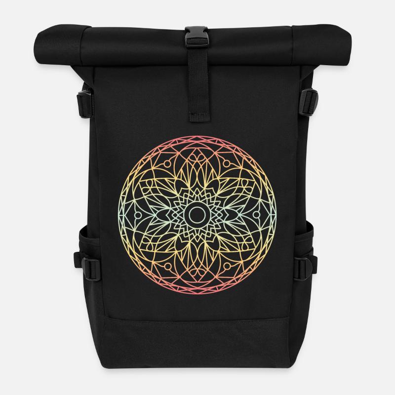 Mandala - Rolltop Rucksack - Schwarz