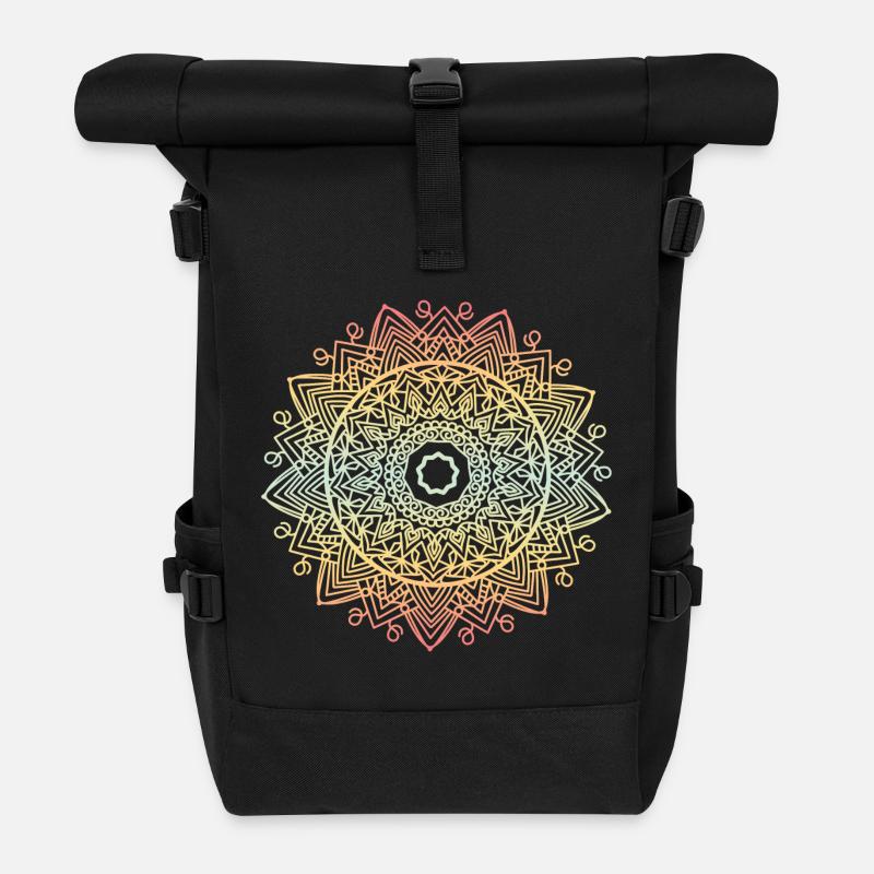 Mandala - Rolltop Rucksack - Schwarz