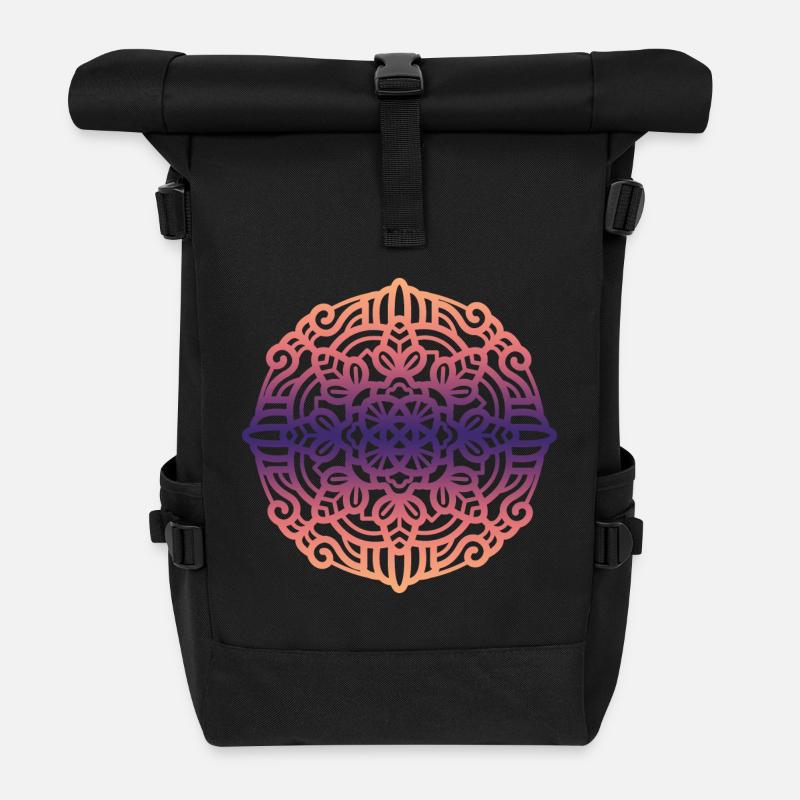 Mandala - Rolltop Rucksack - Schwarz